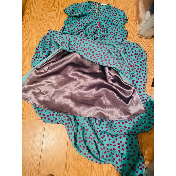 Lustre High School Lover teal polka dots dress Size 8 US Medium - Picture 8 of 8
